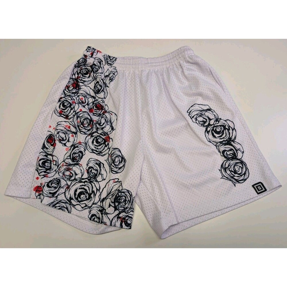 Some Slight Anime Mesh Shorts Cursed Flowers Men's Size Medium